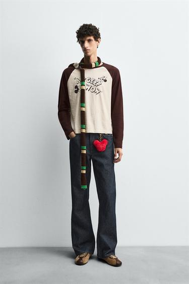 Zara HARRY LAMBERT FOR ZARA X DISNEY 貼布喇叭牛仔褲 - 藍色