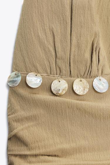 BEADED HALTER TOP - camel by Zara - Image 3