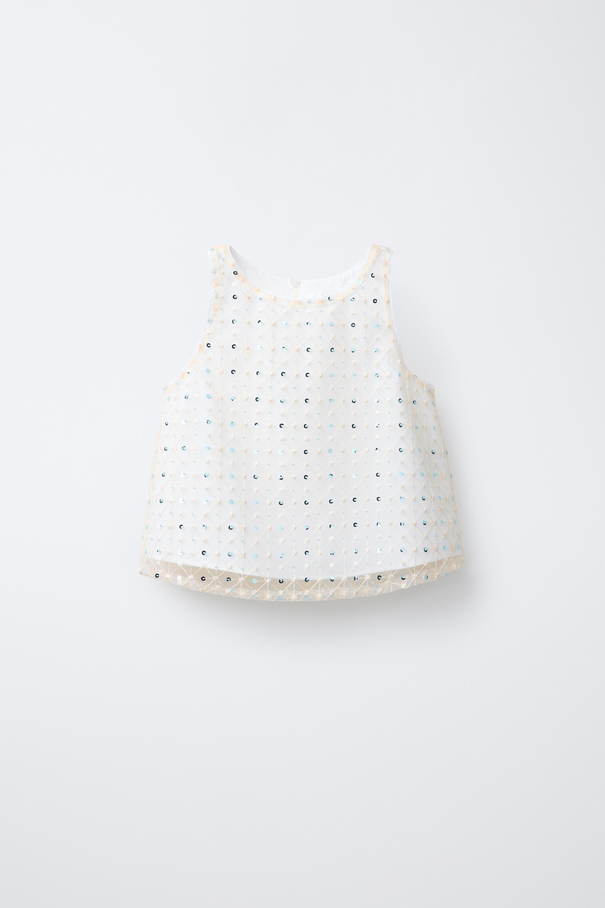 スパンコールトップス - ホワイト | ZARA Japan / 日本