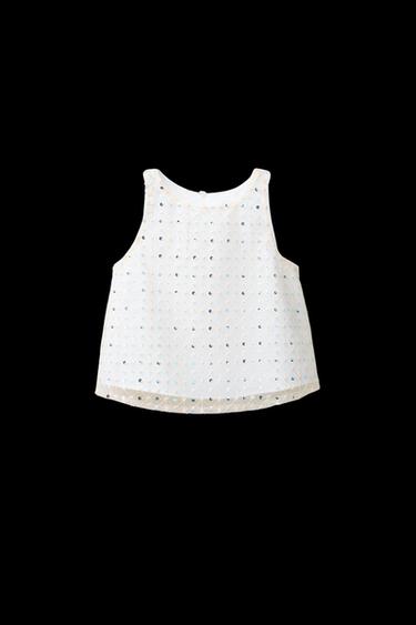 Zara SEQUIN TOP - White - Image 0