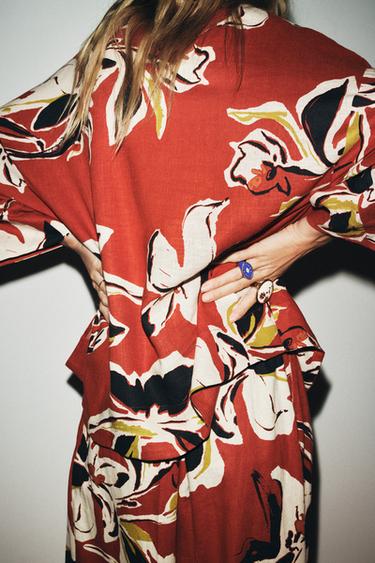 FLORAL PRINT LINEN BLEND SHIRT - Multicoloured by Zara - Image 2