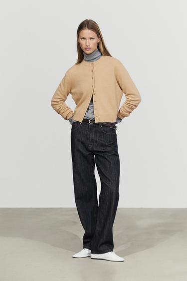 Cardigan en maille à boutons - Vison foncé de Zara