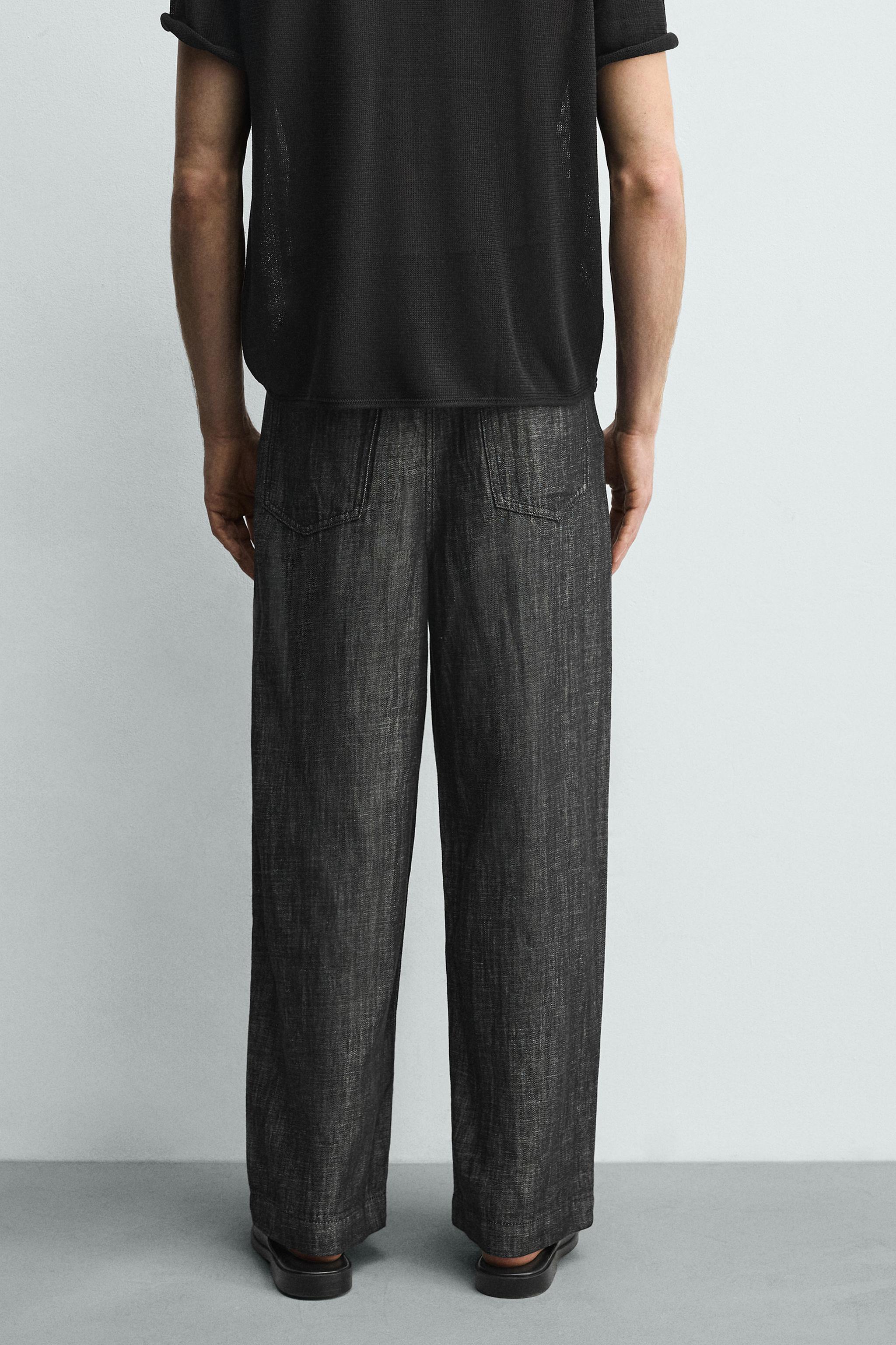 RELAXED FIT COTTON - LINEN PANTS