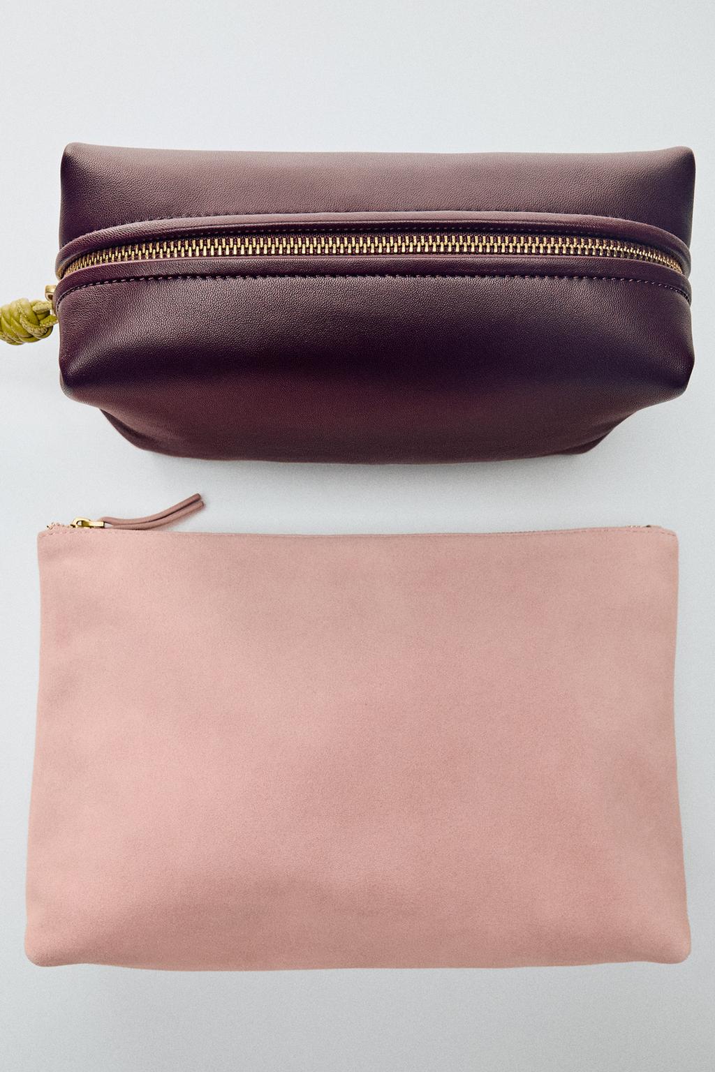 SUEDE TOILETRY BAG