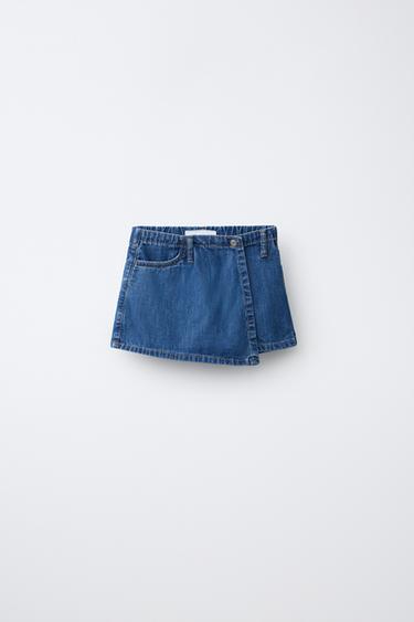 JUPE-SHORT EN JEAN - Bleu de Zara
