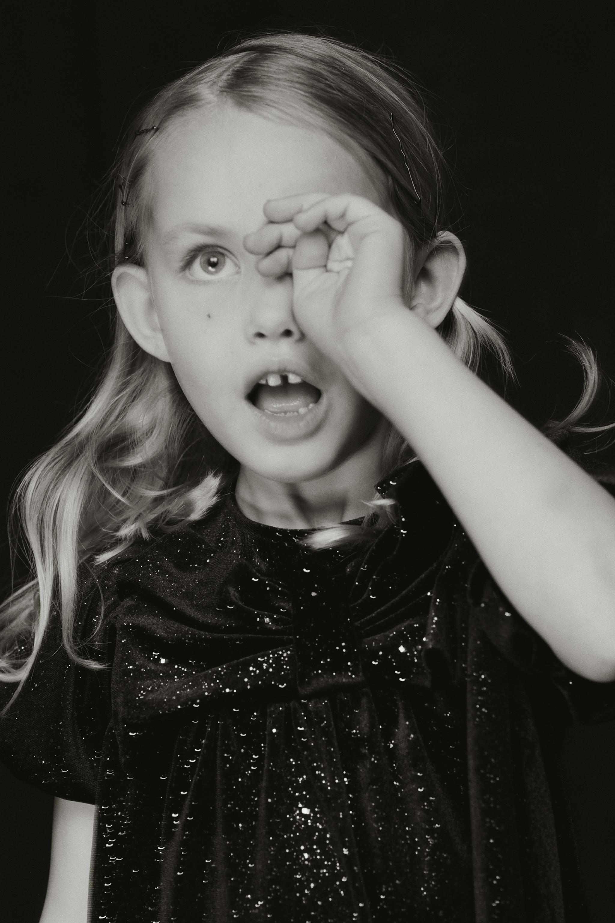 SPARKLY VELVET BOW DRESS