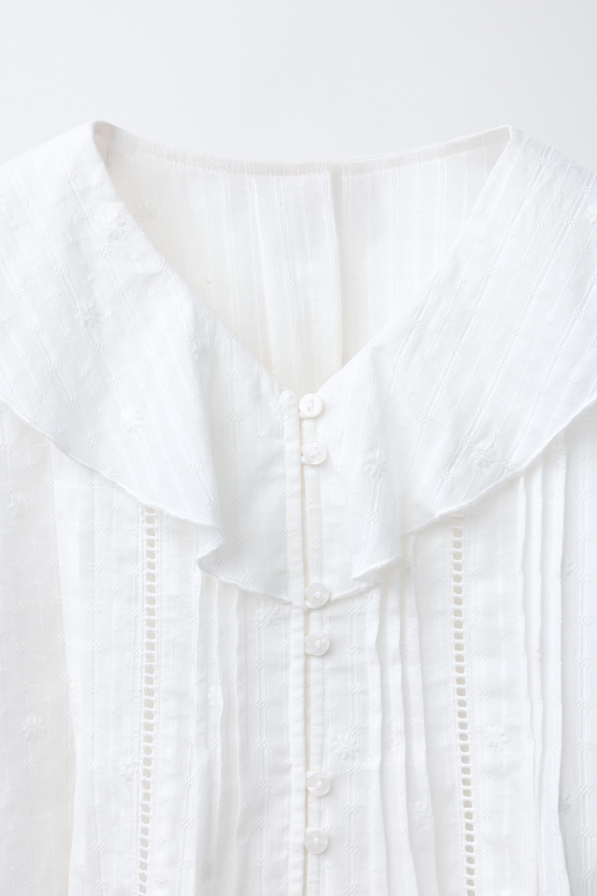 CHEMISE ROMANTIQUE À FLEURS BRODÉES