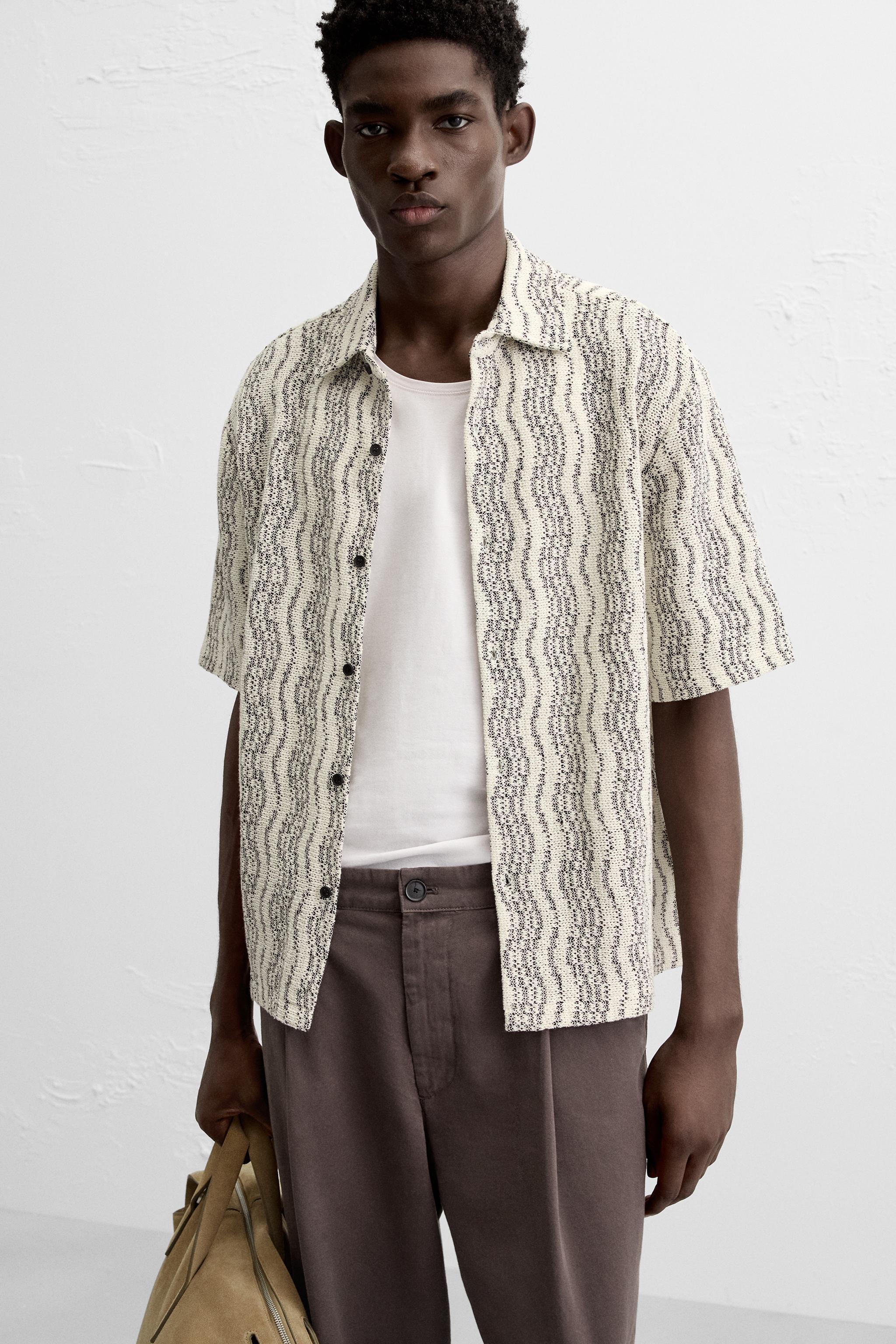 CROCHET WAVES SHIRT - Beige | ZARA United States