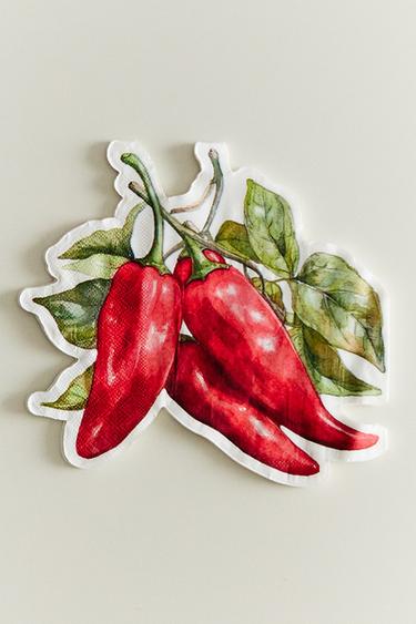 PACK OF CHILLI PAPER NAPKINS (PACK OF 20) - Red by Zara