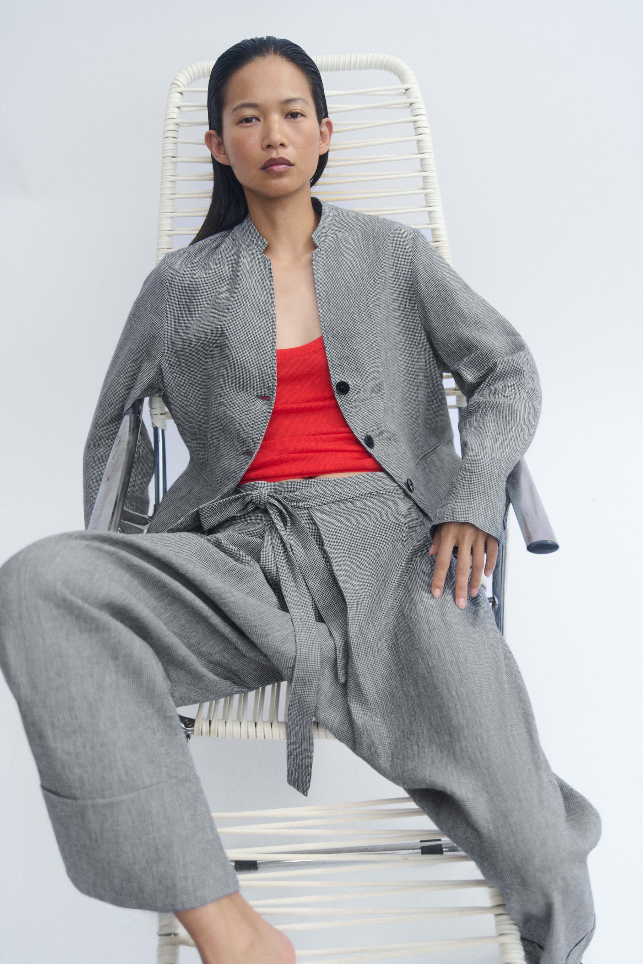 ZW COLLECTION KAZAYAĞI KETEN BLAZER