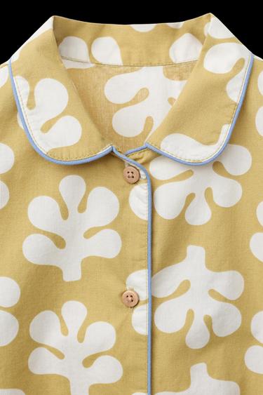 3-6 YEARS/ SHAPES PRINT SHIRT AND TROUSER PYJAMAS - Green by Zara