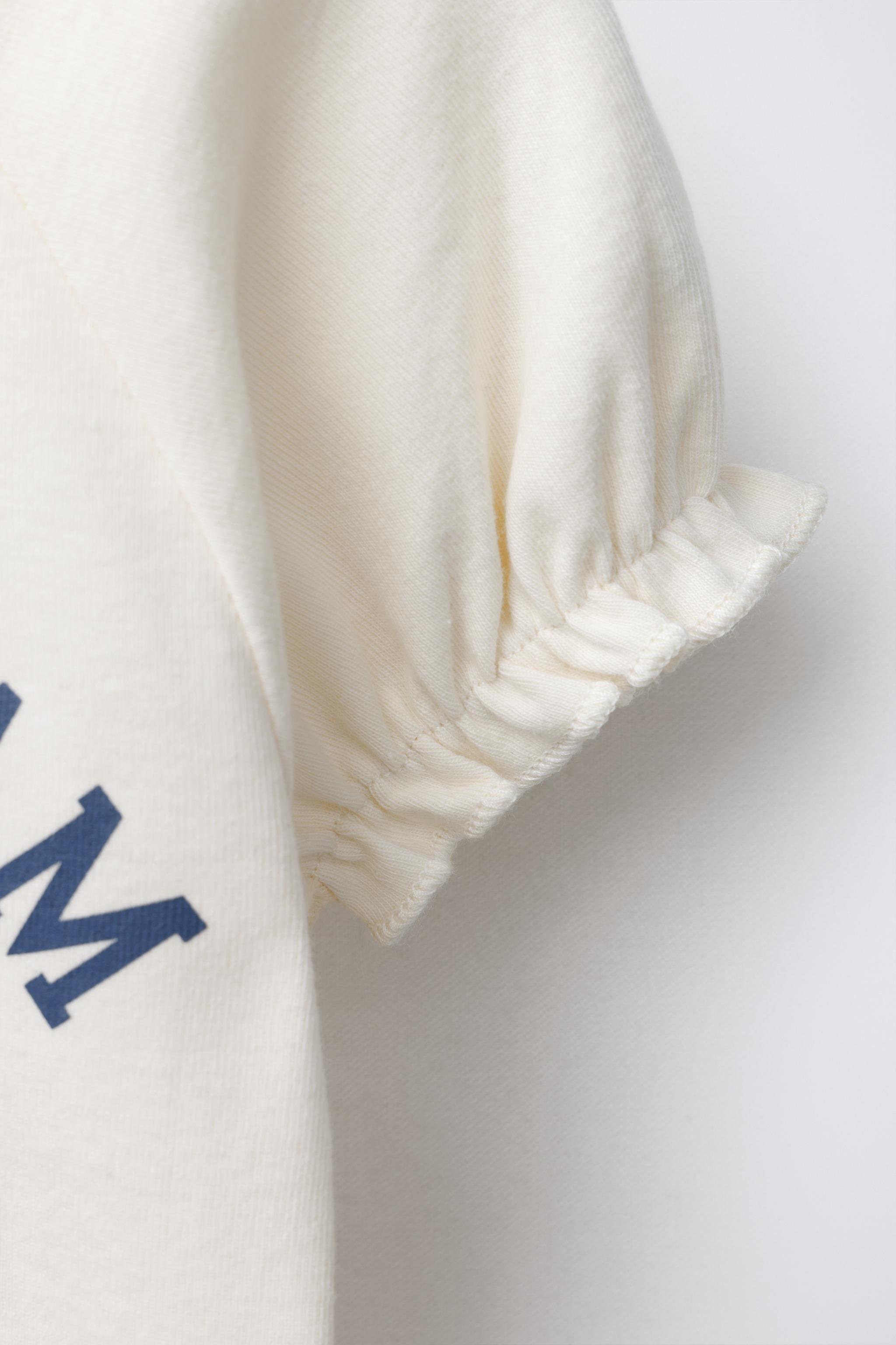 PUFF SLEEVE T-SHIRT WITH TEXT