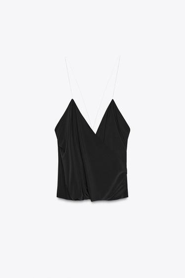 TRANSPARENT STRAPPY TOP - Black by Zara - Image 6