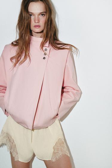 ZW COLLECTION DOUBLE-BREASTED JACKET - Pink by Zara