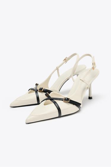 CHAUSSURES À TALONS À BRIDES AVEC BOUCLE - blanc de Zara - Image 3