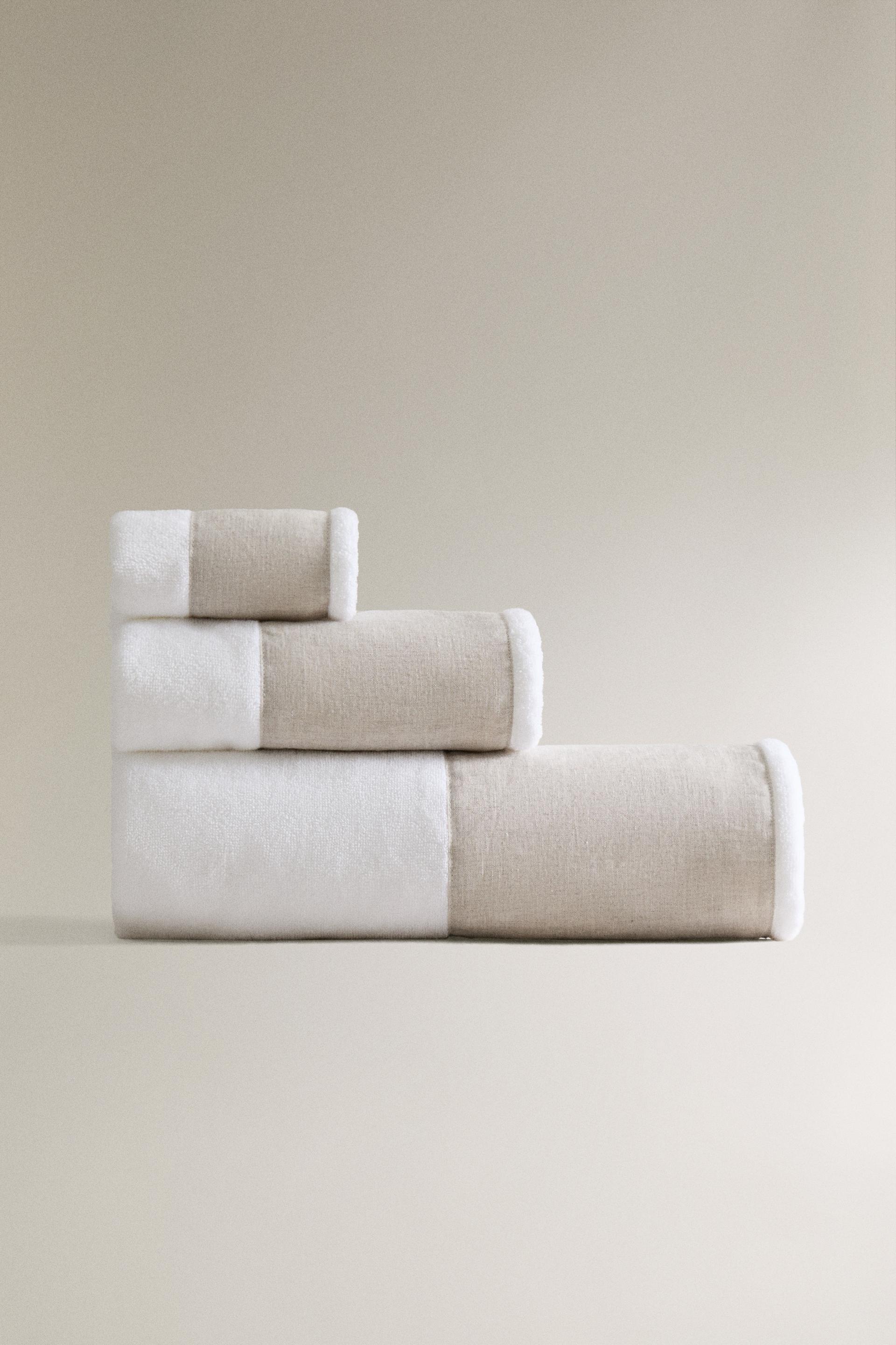 COTTON AND LINEN BATH TOWEL - Light beige | ZARA United States