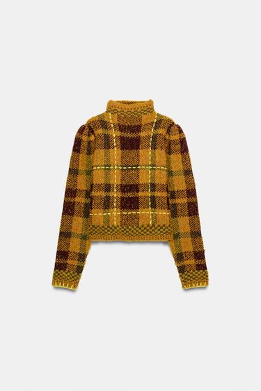 SUÉTER DE TRICÔ XADREZ - Multicolor da Zara - Imagem 0