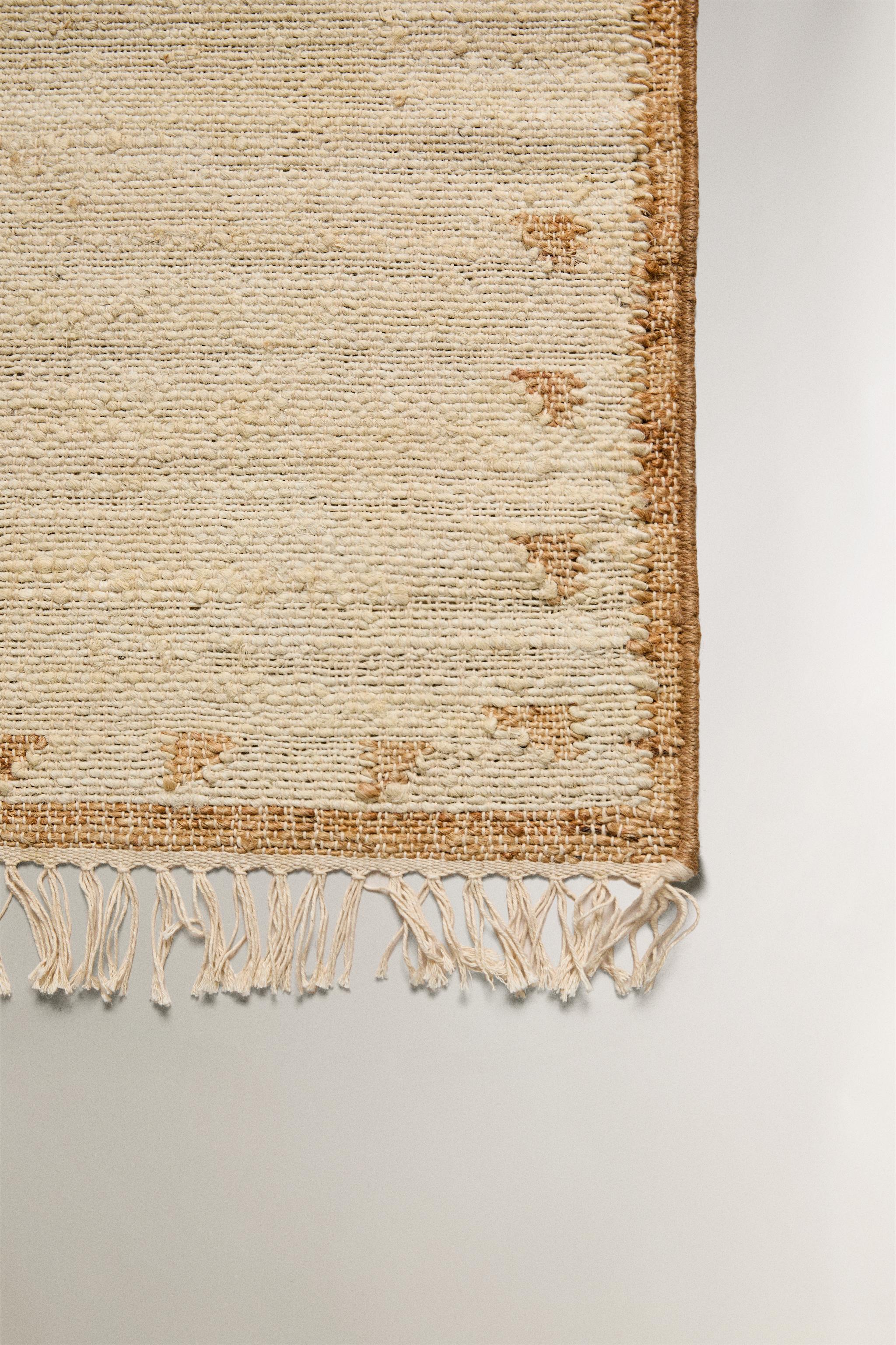 TAPIS JUTE COTON FRANGES