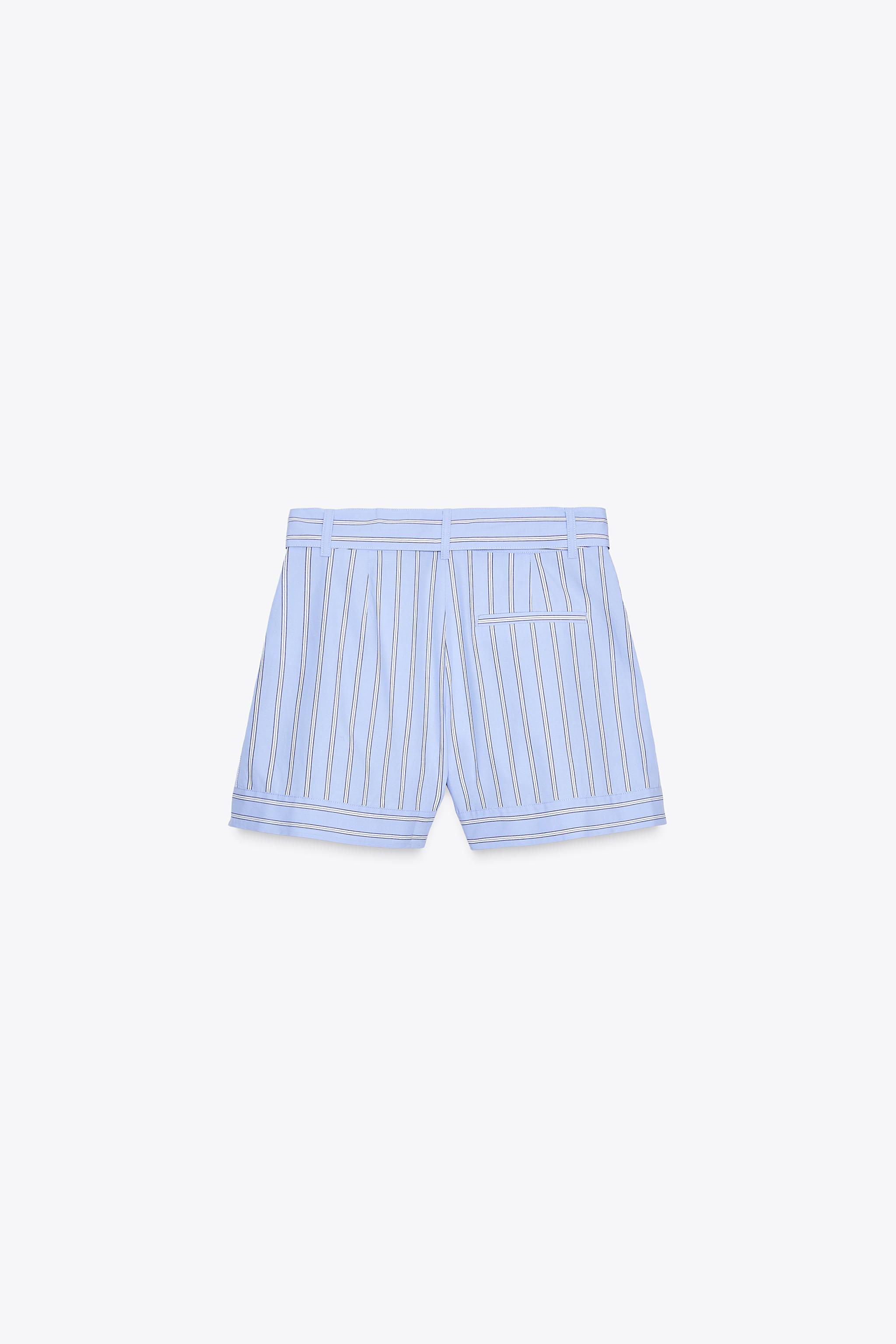 STRIPED BERMUDA SHORTS WITH BELT - striped | ZARA New Zealand