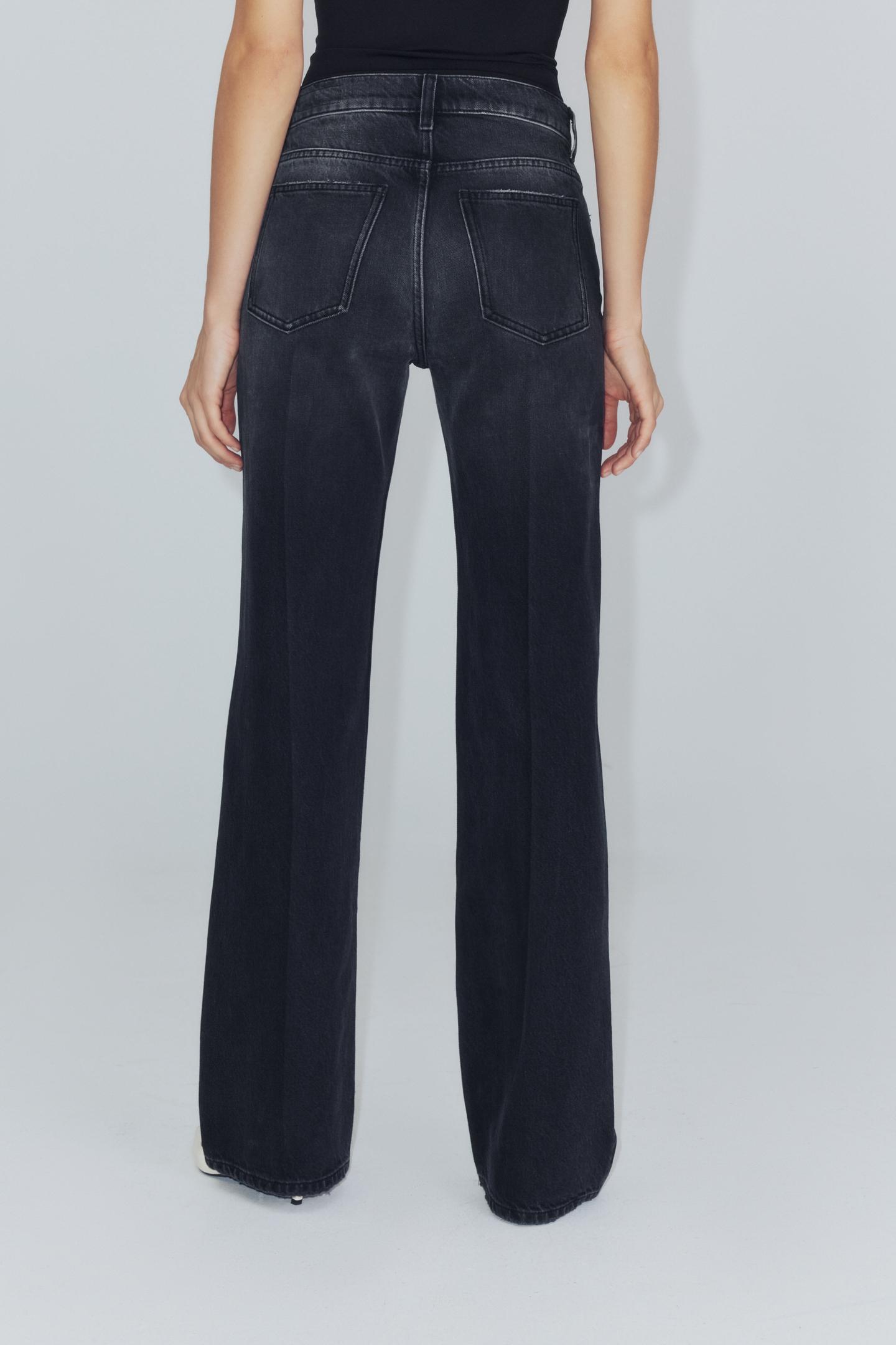Женские джинсы Zara ZW Collection Mid-Rise Flare Fit, цвет: Чёрный — фото 3
