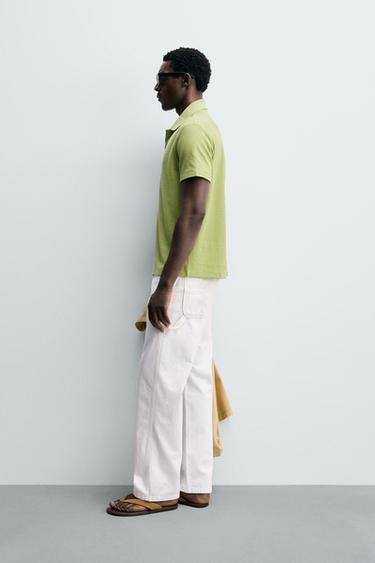 POLO REGULAR FIT EN COTON STRUCTURÉ - Citron vert de Zara - Image 3