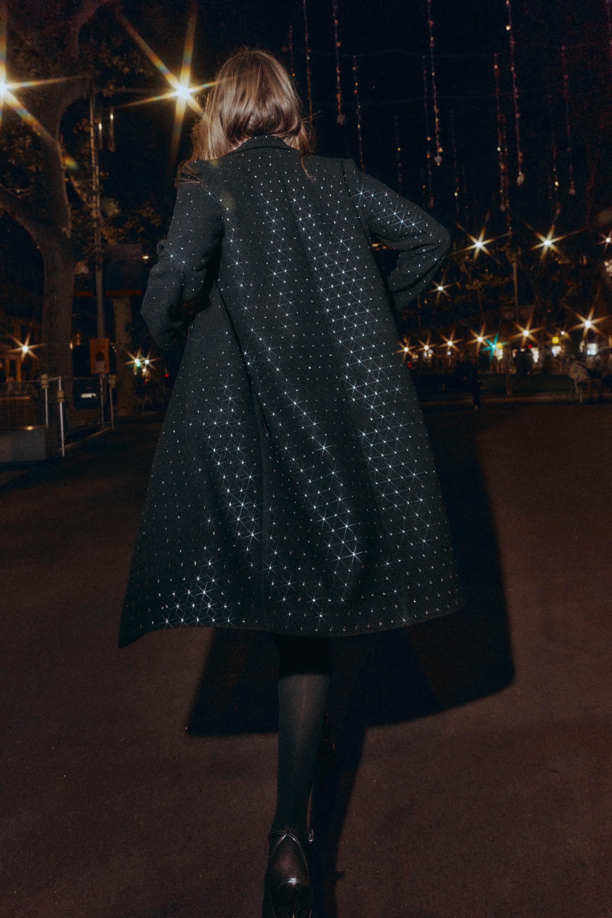 ラインストーンソフトコート - ブラック | ZARA Japan / 日本