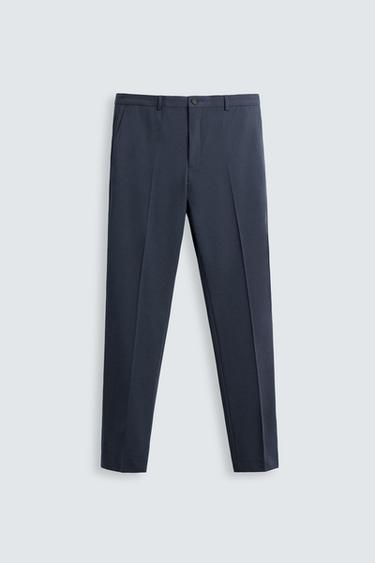 PANTALÓN TRAJE ESTRUCTURA - Azul tinta de Zara