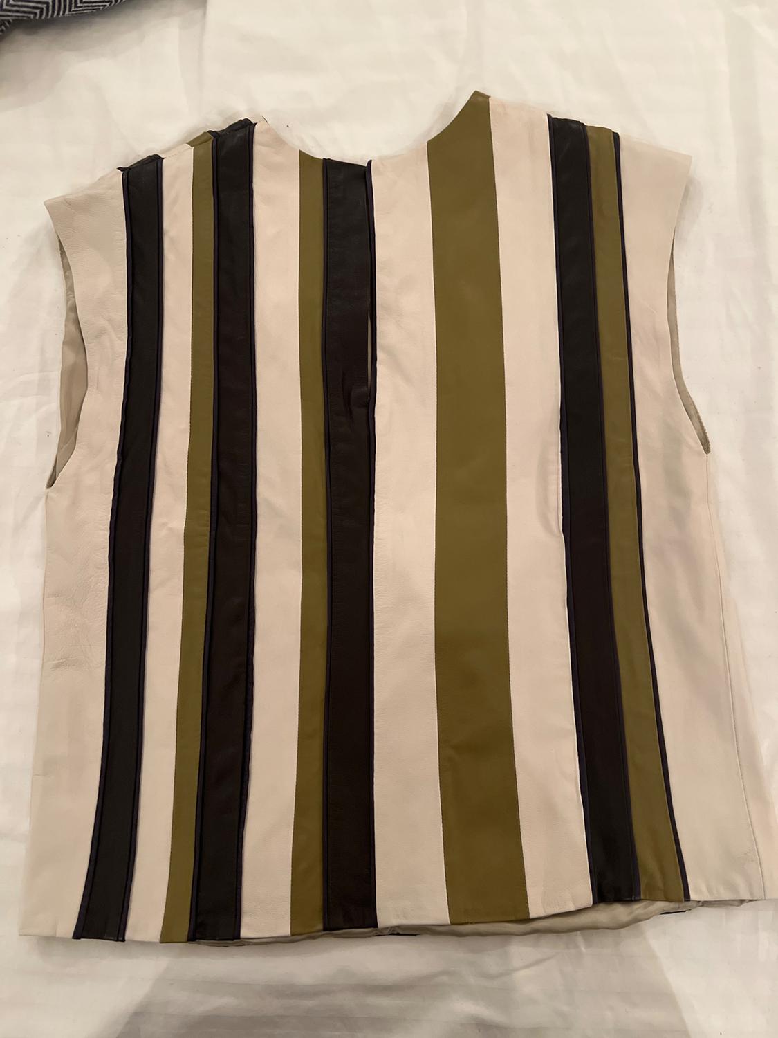 STRIPED LEATHER TOP - LIMITED EDITION - Image 2