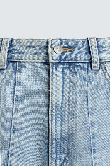 BALLOON FIT JEANS WITH ZIP - Blue / Green by Zara - Image 8