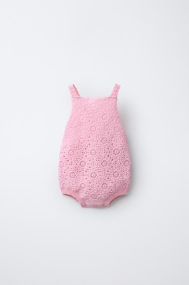 PELELE FLORES CROCHET LISO - Rosa de Zara