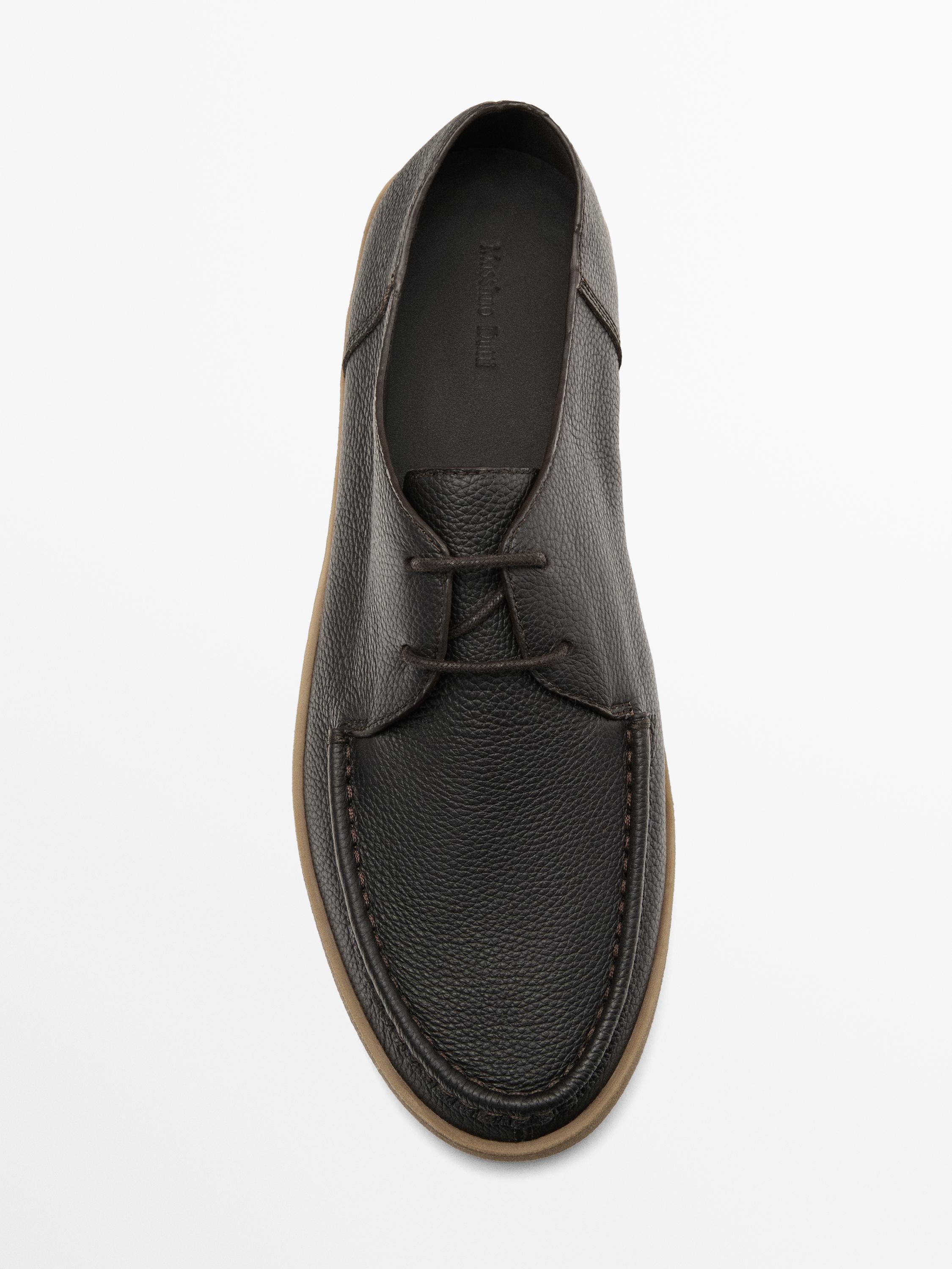 Chaussures bord mocassin cuir nappa foulé
