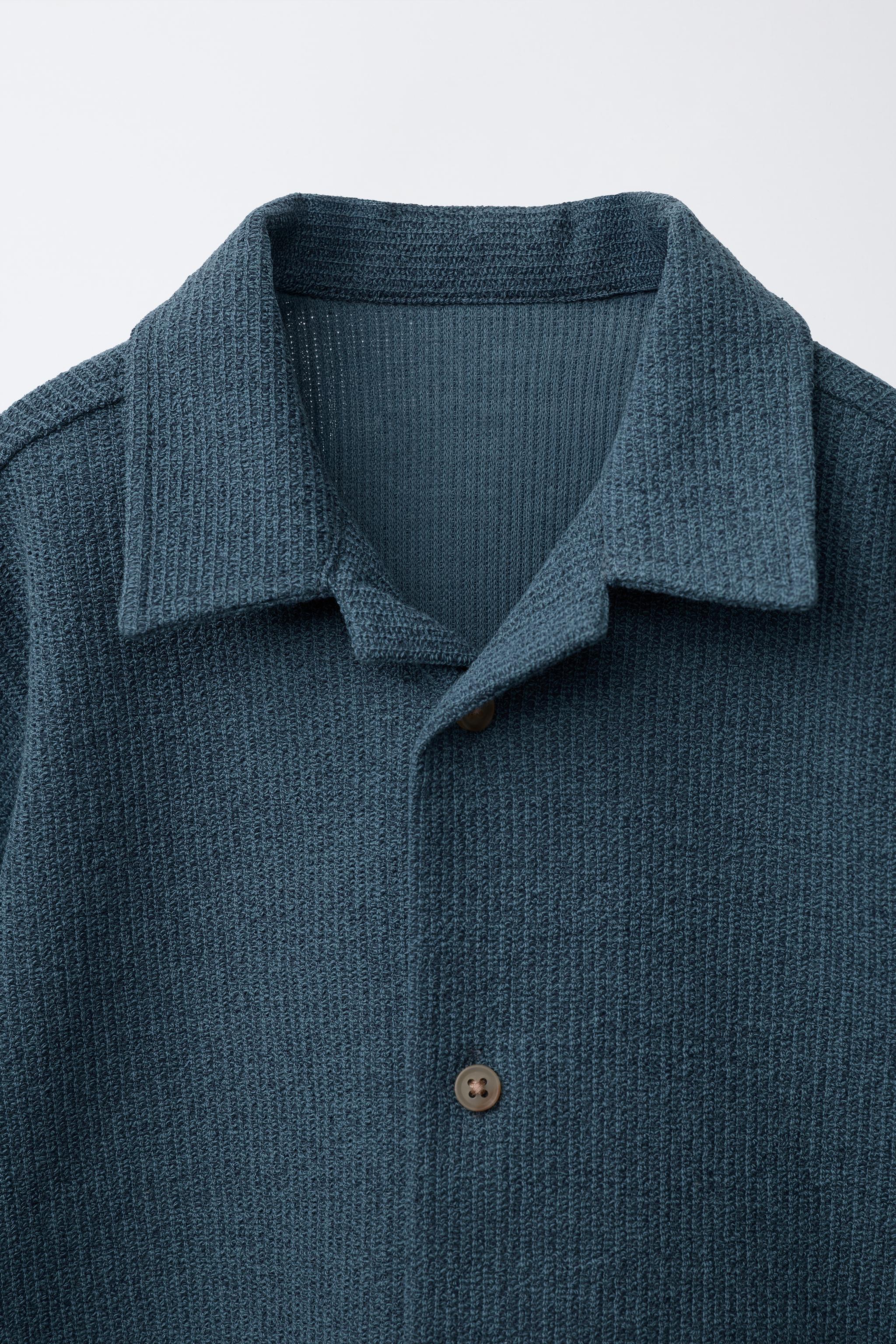 Zara PLAIN TEXTURED SHIRT — фото 3