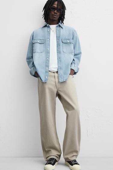RELAXED FIT DRAWSTRING JEANS - Stone by Zara - Image 4