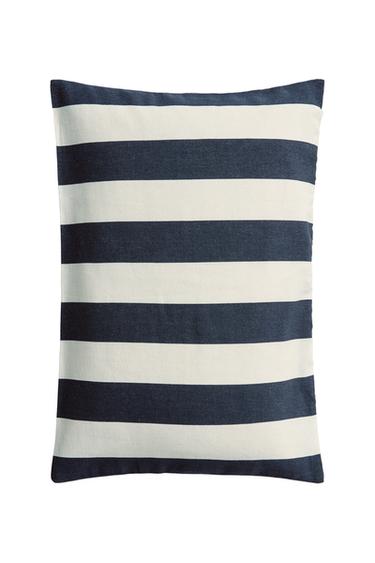 KISSENBEZUG MIT BREITEN STREIFEN - Blau von Zara
