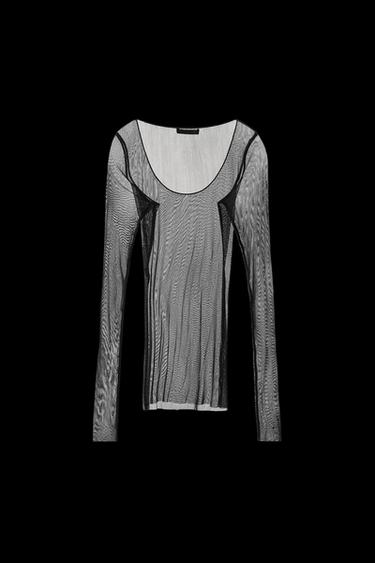 100% SILK T-SHIRT - Black by Zara