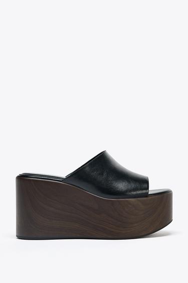 Zara PLATFORM WEDGE - Black