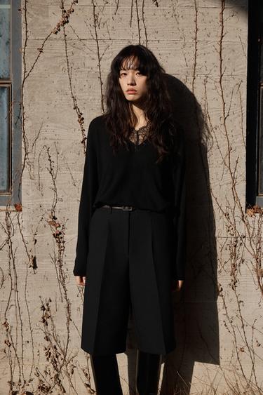 LACE KNIT JUMPER - Black by Zara