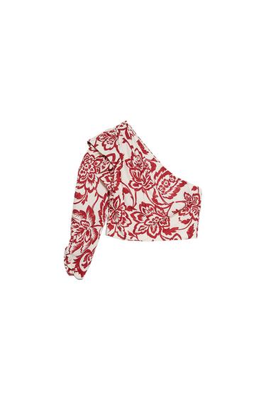 PRINTED POPLIN TOP
