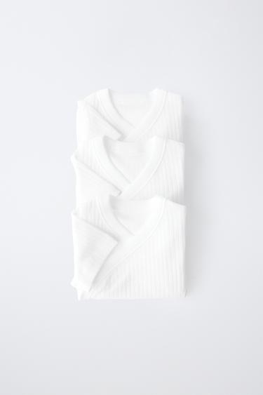 3-PACK OF CROSSOVER NECK SHORT-SLEEVE BODYSUITS - White by Zara