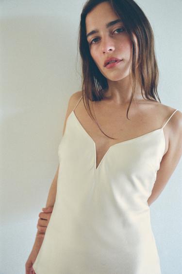 SATIN CAMISOLE TOP - Ecru by Zara - Image 6