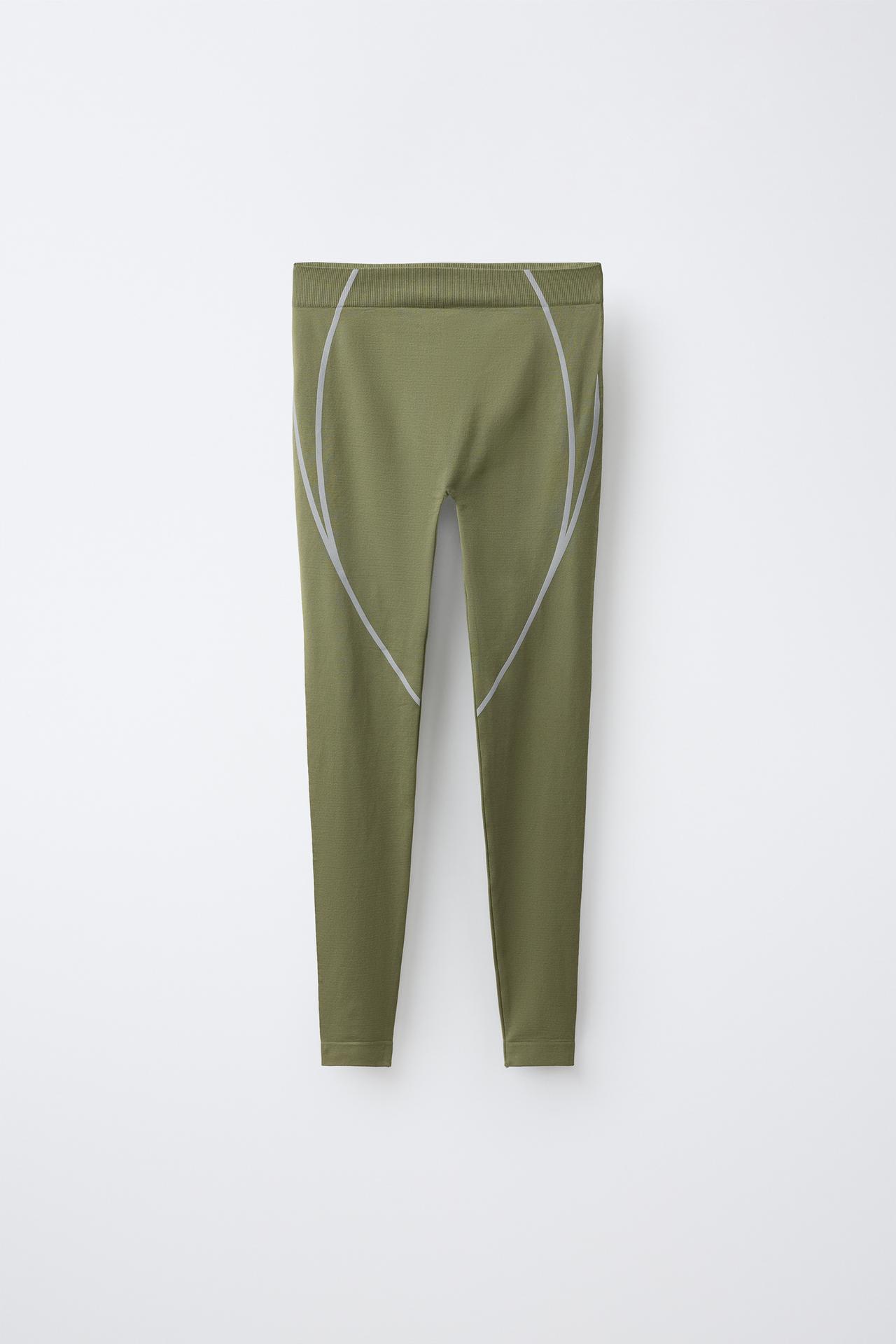 SPORTY SEAMLESS LEGGINGS — Khaki