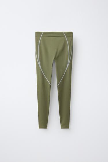 SPORTY SEAMLESS LEGGINGS — Khaki 2