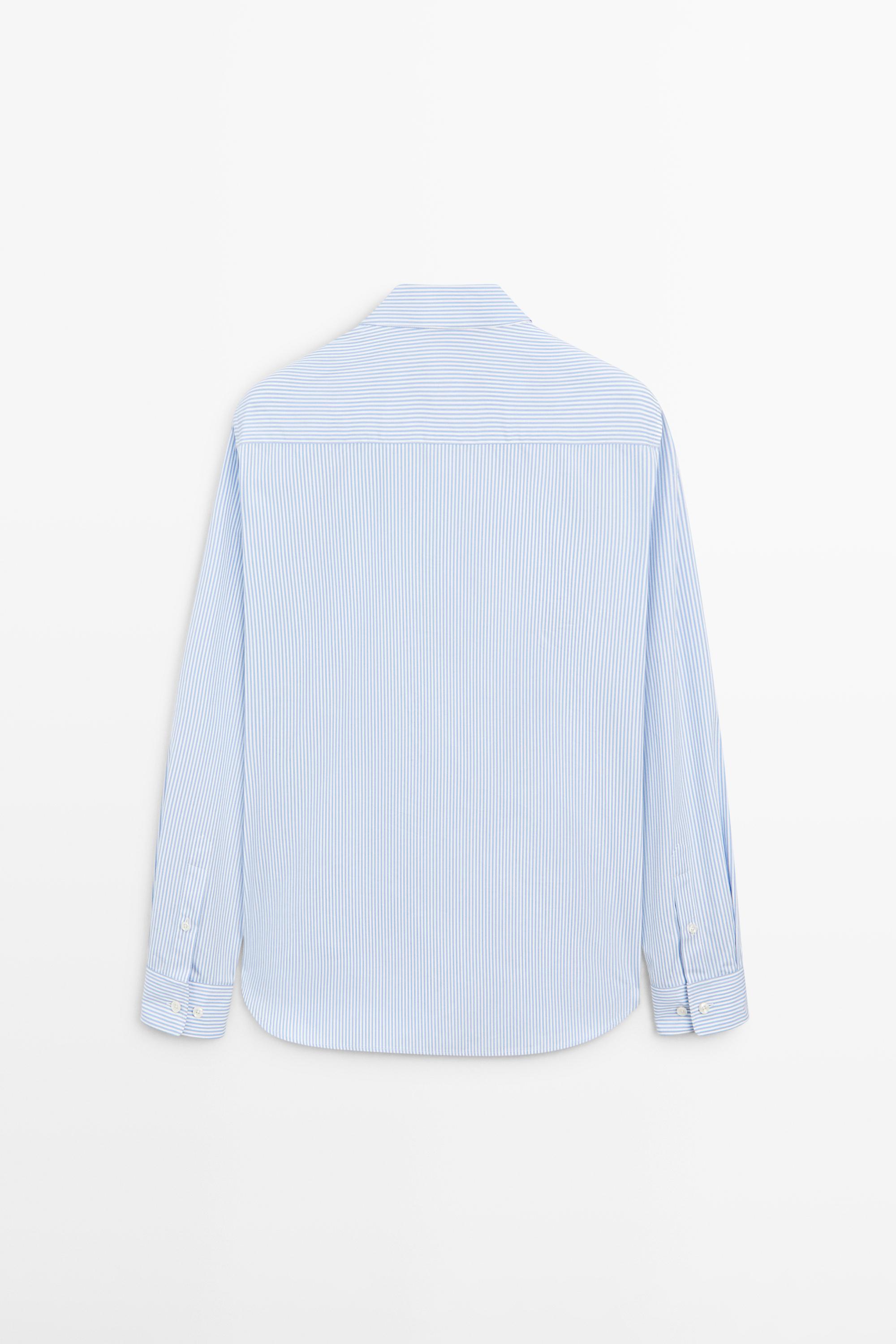 Chemise à rayures regular fit 100 % coton