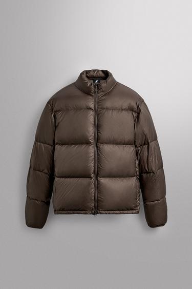 100% FEATHER DOWN PUFFER JACKET - Brown by Zara