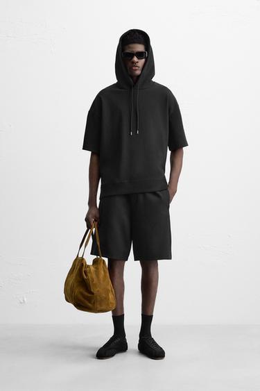 BERMUDA DE JOGGING COUPE OVERSIZE - Noir de Zara - Image 0