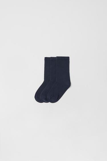 BABY/ 3-PACK OF BASIC KNEE-HIGH SOCKS - Navy blue by Zara