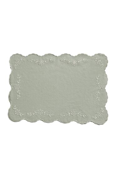 PLACEMAT WITH CUTWORK EMBROIDERY - Green / Blue by Zara