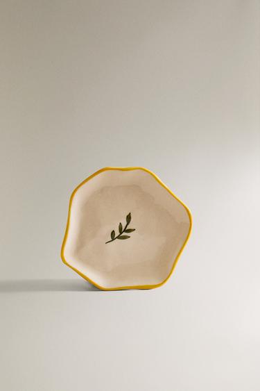 Zara FLORAL SIDE PLATE - Green - Image 0