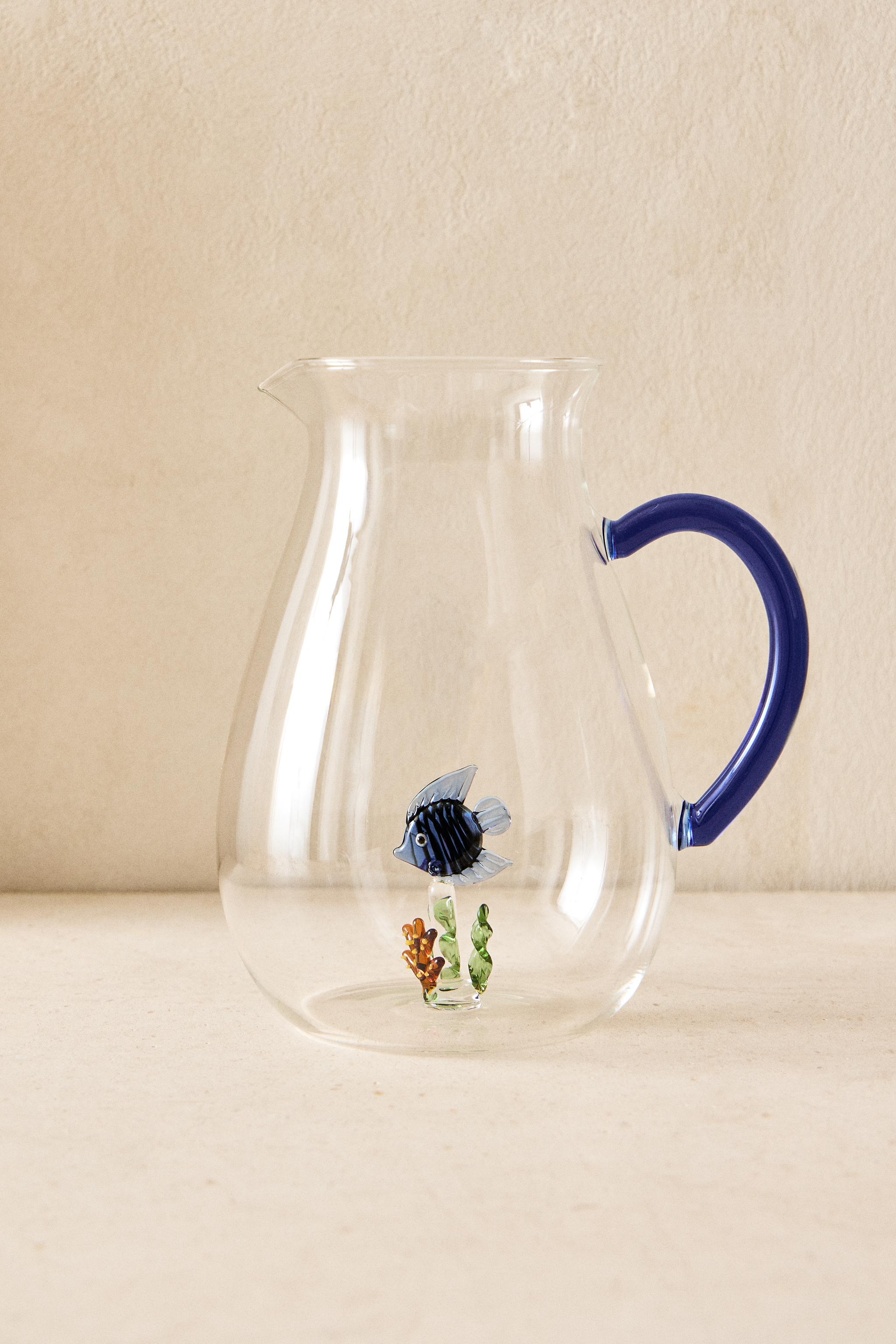 BOROSILICATE GLASS FISH PITCHER