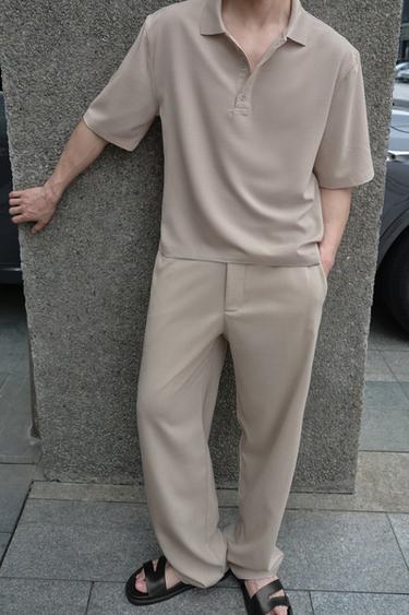 Zara 直筒版長褲 - 米色